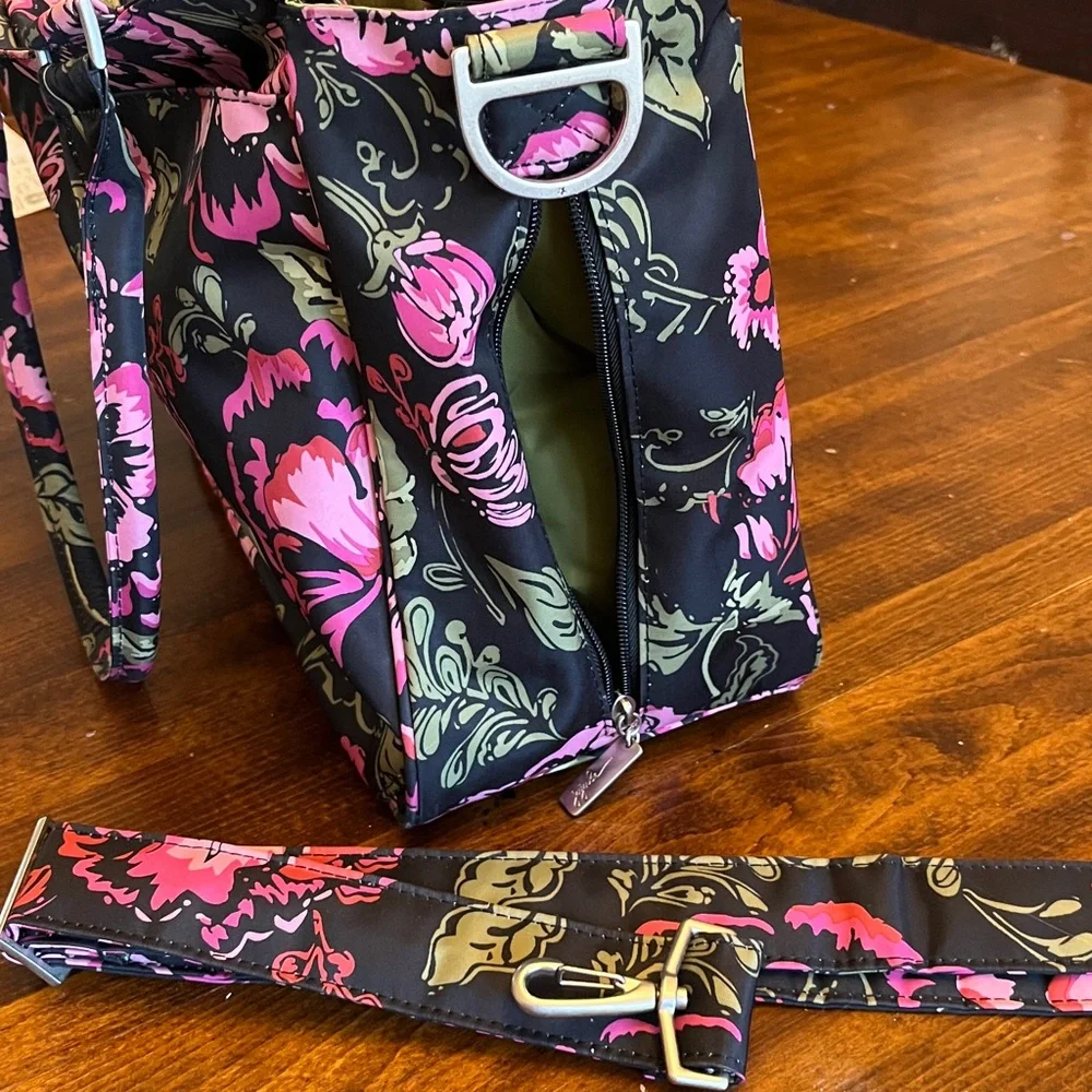 Jujube Be Quick Pouch & Be Classy Tote Diaper Bag, Blooming Romance, Floral Pink